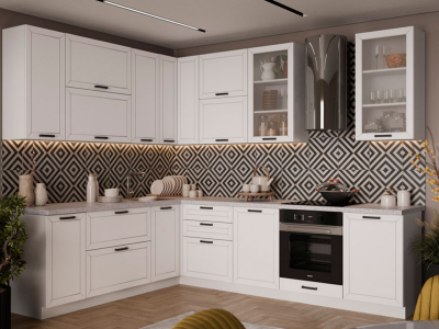 Угловая кухня 270х220 "Альфа" белая Угловая кухня 270х220 "Альфа" белая