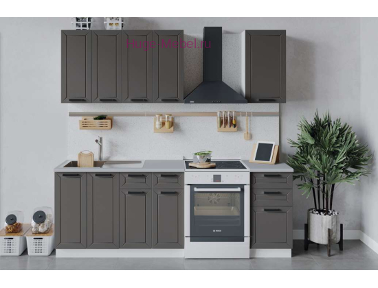 Серая кухня 1.6 метра "Альфа"