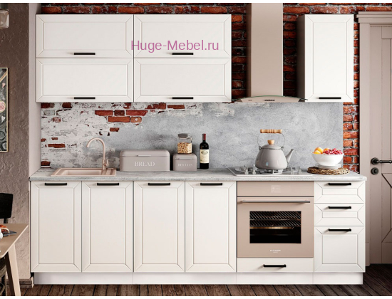 Белая кухня 2.6 метра "Альфа"