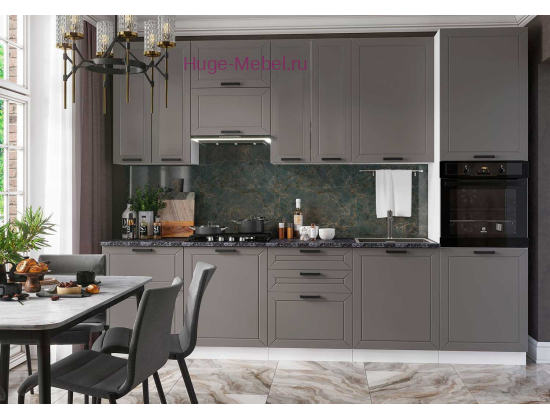 Кухня 3 метра "Альфа вулкан" с высокими шкафами