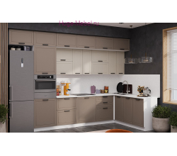 Угловая кухня 360х180 с антресолями "Альфа"