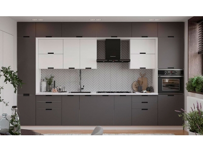 Кухня 3.8 метра "Сахара" с антресолями Кухня 3.8 метра "Сахара" с антресолями