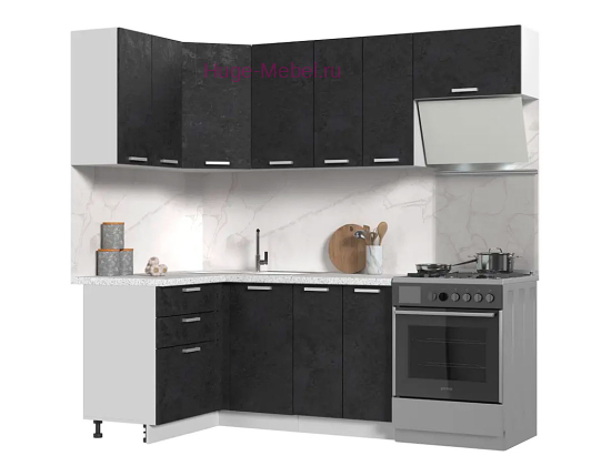 Угловая кухня 220х120 "Бетон"