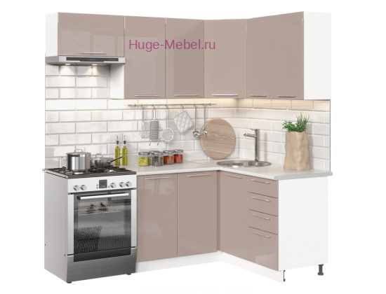 Угловая кухня 140х200 "Ксения кофе"