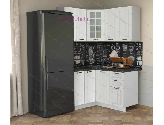 Маленькая угловая кухня 140х120 "Мария белая"