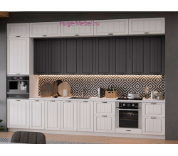 Кухня 3.8 метра "Мария" высотой 2.7 белый+графит