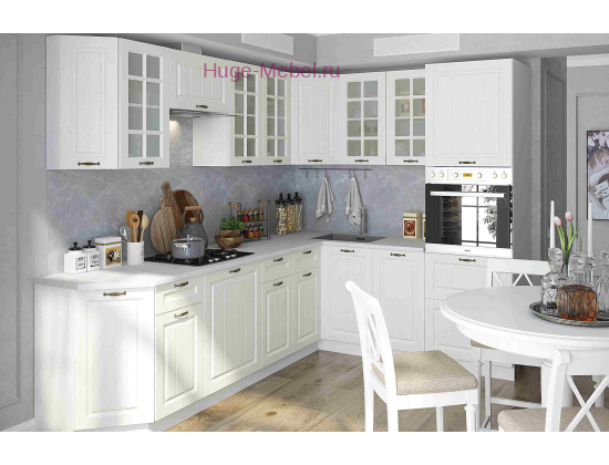 Угловая кухня "Мария 200х250 дуб белый"