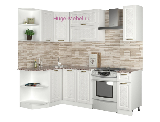 Белая угловая кухня 130х170 "Модена"