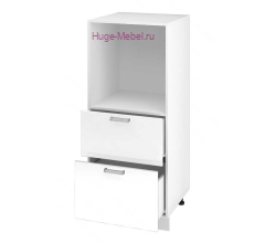 Пенал кухонный малый с нишей и ящиками 600 Катрин (софт вайт)