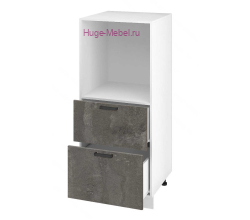 Пенал кухонный малый с нишей и ящиками 600 Пасаденна (железный камень)