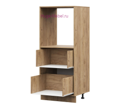 Корпус кухонного пенала малого с 2 ящиками 600 ПВ (дуб крафт)
