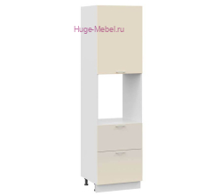 Пенал кухонный с нишей и ящиками высокий 600 Катрин (крем)