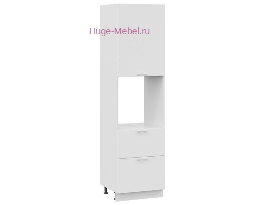 Пенал кухонный с нишей и ящиками высокий 600 Катрин (софт вайт)