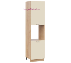 Пенал кухонный высокий с нишей 600 Катрин (крем) корпус крафт