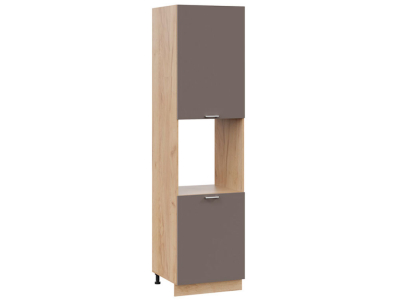 Пенал кухонный высокий с нишей 600 Катрин (муссон) корпус крафт