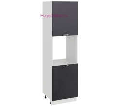 Пенал кухонный напольный с нишей 600 Бетон (бетон чёрный)