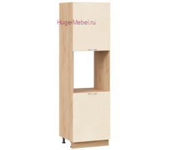 Пенал кухонный напольный с нишей 600 Ксения (ваниль) корпус крафт