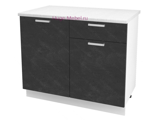 Нижний кухонный шкаф с ящиком  1000 Бетон (бетон чёрный)
