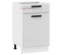Нижний кухонный шкаф с ящиком 500 Призма (белый супермат)