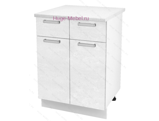 Нижний кухонный шкаф с ящиком  600 Бетон (бетон белый)