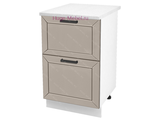 Нижний шкаф кухонный с двумя ящиками 500 Альфа (латте)