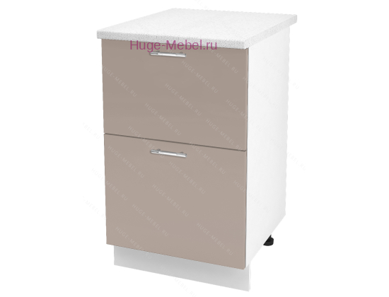 Нижний шкаф кухонный с двумя ящиками 500 Ксения (кофе с молоком)