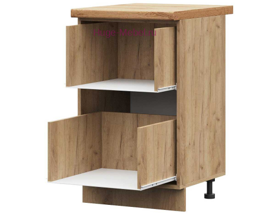 Корпус кухонного шкафа нижнего с 2 ящиками 500 ПВ (дуб крафт)