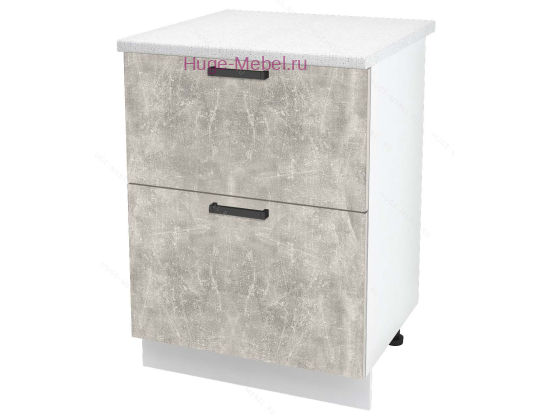 Нижний шкаф кухонный с двумя ящиками 600 Пасаденна (ателье светлое)