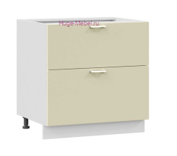 Нижний шкаф кухонный с двумя ящиками 800 Катрин (крем)