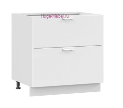 Нижний шкаф кухонный с двумя ящиками 800 Катрин (софт вайт)