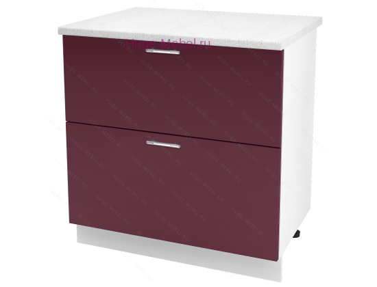 Нижний шкаф кухонный с двумя ящиками 800 Ксения (бордо)