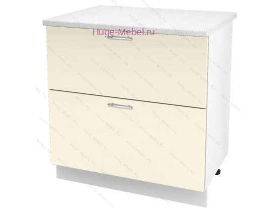 Нижний шкаф кухонный с двумя ящиками 800 Ксения (ваниль)