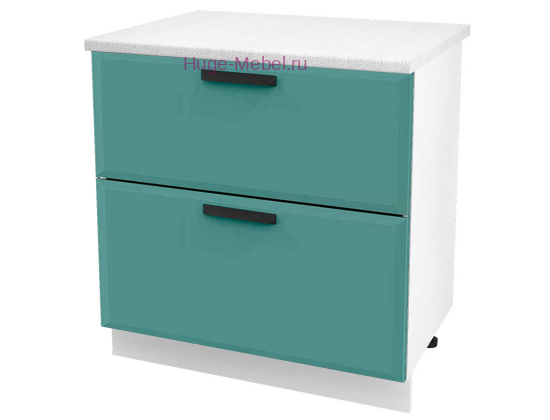 Нижний шкаф кухонный с двумя ящиками 800 Призма (бриз супермат)