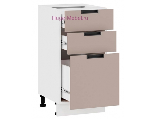 Кухонный шкаф нижний с тремя ящиками 400 Сахара (латте)