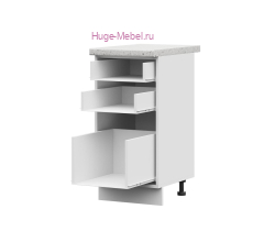 Корпус кухонного шкафа нижнего с 3 ящиками 400 ПВ (белый)