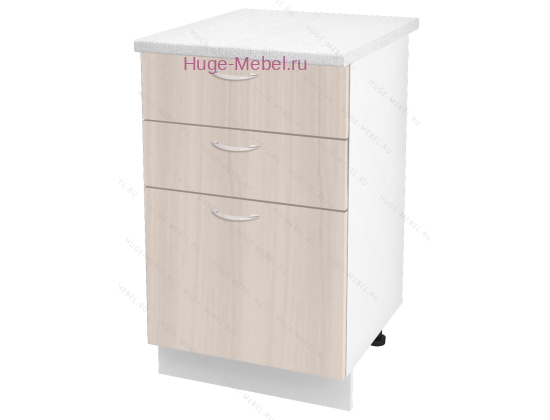 Кухонный шкаф нижний с тремя ящиками 500 Дина (шимо светлый)