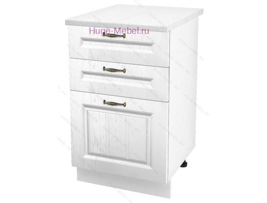 Кухонный шкаф нижний с тремя ящиками 500 Мария (белый)