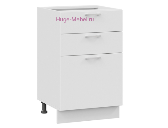 Кухонный шкаф нижний с тремя ящиками 500 Катрин (софт вайт)