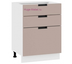 Кухонный шкаф нижний с тремя ящиками 600 Сахара (латте)