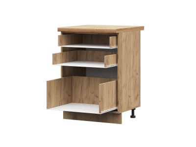 Корпус кухонного шкафа нижнего с 3 ящиками 600 ПВ (дуб крафт) Корпус кухонного шкафа нижнего с 3 ящиками 600 ПВ (дуб крафт)