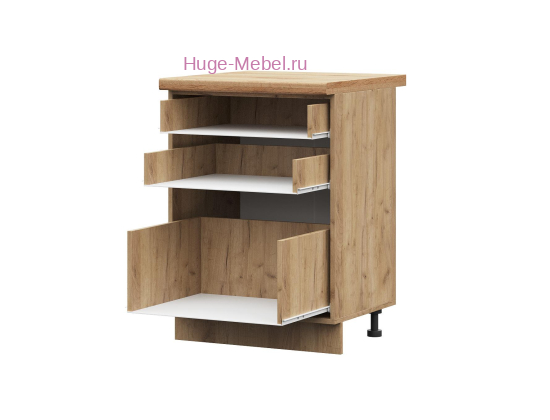 Корпус кухонного шкафа нижнего с 3 ящиками 600 ПВ (дуб крафт)