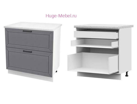 Кухонный шкаф нижний с внутренним ящиком 800 Альфа (вулкан)