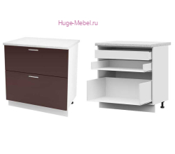 Кухонный шкаф нижний с внутренним ящиком 800 Ксения (шоколад)