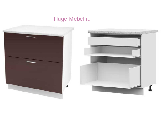 Кухонный шкаф нижний с внутренним ящиком 800 Ксения (шоколад)