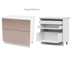 Кухонный шкаф нижний с внутренним ящиком 800 Ксения (кофе с молоком)