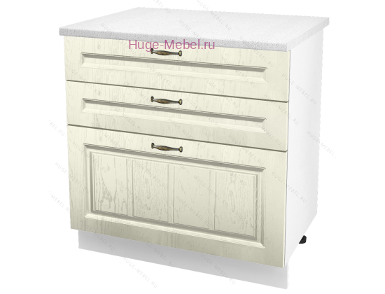Кухонный шкаф нижний с тремя ящиками 800 Мария (крем)
