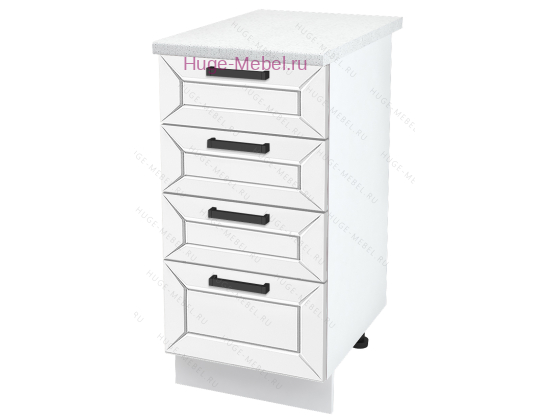 Нижний кухонный шкаф 4 ящика 400 Альфа (белый)