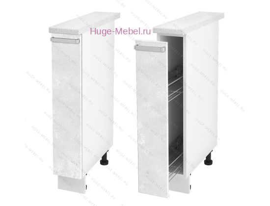 Нижний кухонный шкаф бутылочница 150 Бетон (бетон белый)