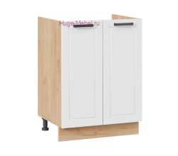 Кухонный шкаф под мойку 600 Альфа (белый) корпус крафт