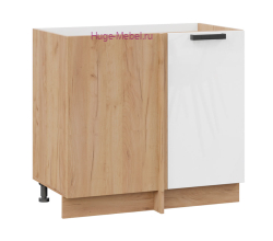 Шкаф кухонный угловой нижний 1000 Пасаденна (белый бриллиант) корпус крафт